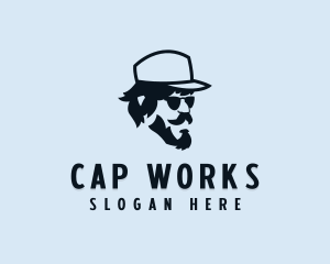 Hipster Sunglasses Cap logo design