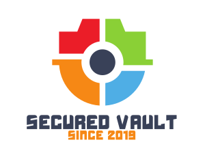 Colorful Surveillance Shield logo design