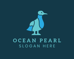 Ocean Seagull Bird logo design