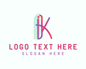 Modern Gradient Letter K logo