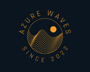 Yellow Wave Lines logo design