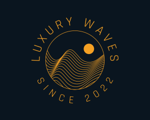 Yellow Wave Lines logo design