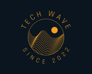 Yellow Wave Lines logo design