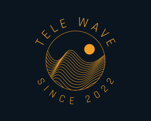 Yellow Wave Lines logo design