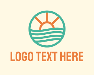 Sunset Waves Badge logo