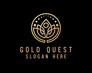 Gold Wellness Yoga logo design