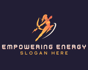 Human Lightning Archer logo design