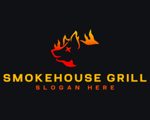 Pig Flaming BBQ logo