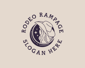 Cowgirl Moon Hat logo design