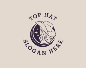 Cowgirl Moon Hat logo design