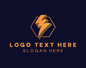 Lightning Bolt Hexagon  Logo