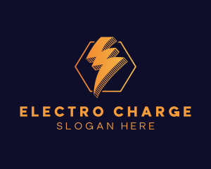 Lightning Bolt Hexagon  logo design