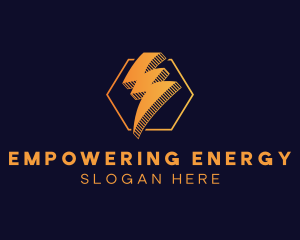 Lightning Bolt Hexagon  logo design