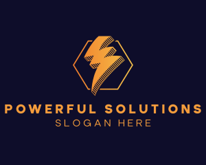 Lightning Bolt Hexagon  logo design