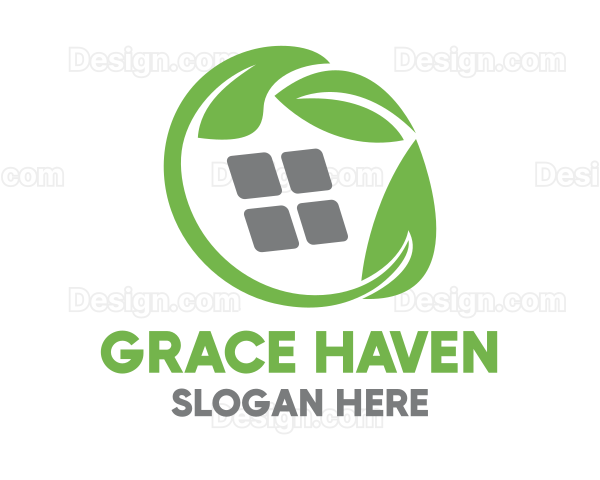 Green Leaves & Squares Logo