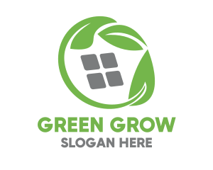 Green Leaves & Squares logo design