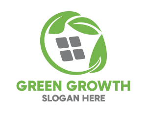 Green Leaves & Squares logo design