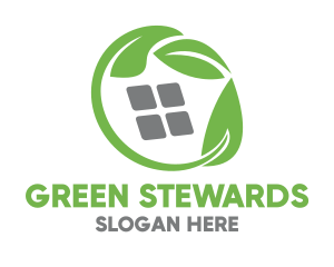 Green Leaves & Squares logo design