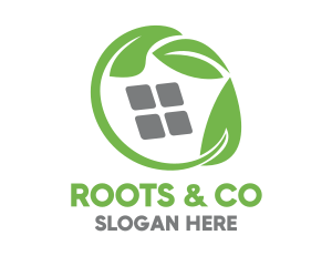 Green Leaves & Squares logo design