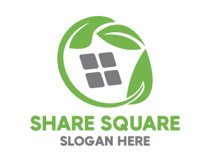 Green Leaves & Squares logo design