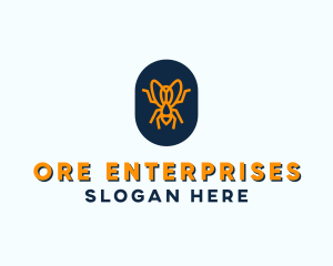 Orange Fly Badge logo design