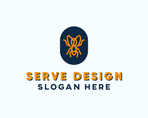 Orange Fly Badge logo design