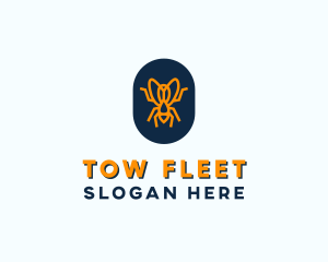 Orange Fly Badge logo design