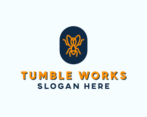 Orange Fly Badge logo design