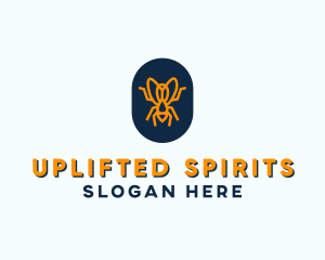 Orange Fly Badge logo design