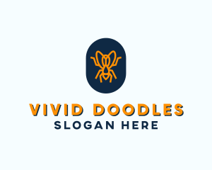 Orange Fly Badge logo design