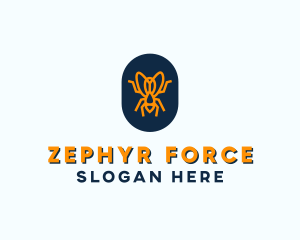 Orange Fly Badge logo design