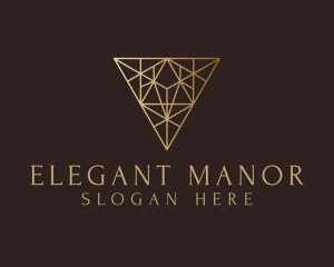 Geometric Diamond Triangle logo design