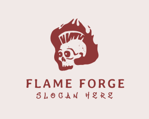 Flame Skull Streetwear logo design