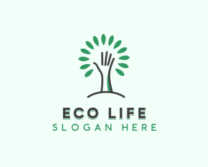 Eco Tree Hand logo design