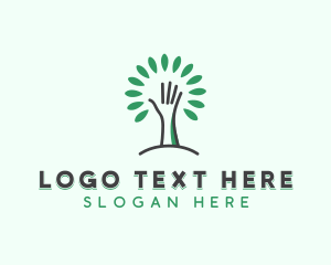 Tree - Eco Tree Hand logo design