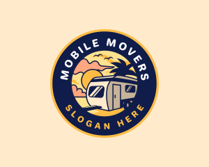 Caravan Trailer Adventure logo design