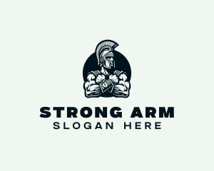 Strong Spartan Warrior logo design