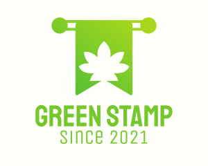 Green Cannabis Bookmark logo design