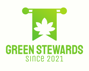 Green Cannabis Bookmark logo design