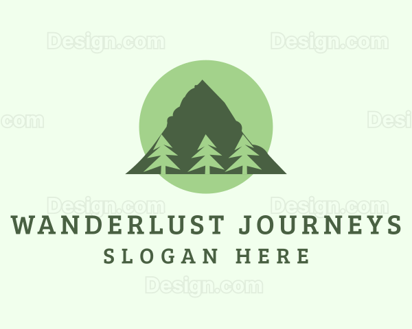 Pine Tree Forest Mountain Logo