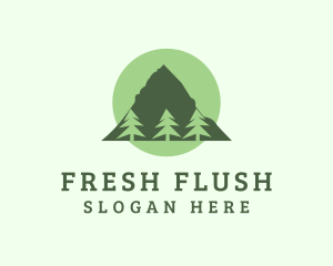 Pine Tree Forest Mountain logo design