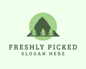 Pine Tree Forest Mountain logo design