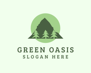 Pine Tree Forest Mountain logo design