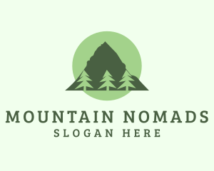 Pine Tree Forest Mountain logo design