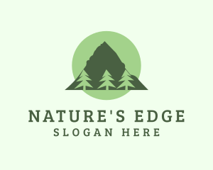 Pine Tree Forest Mountain logo design