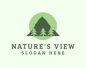 Pine Tree Forest Mountain logo design