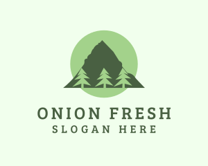 Pine Tree Forest Mountain logo design