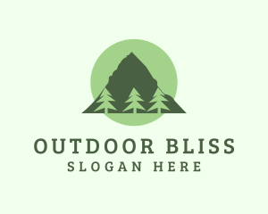 Pine Tree Forest Mountain logo design