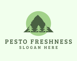 Pine Tree Forest Mountain logo design