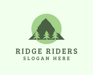 Pine Tree Forest Mountain logo design